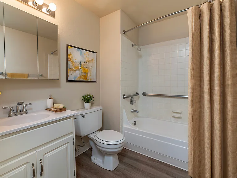 Step into elegance with this thoughtfully designed bathroom retreat.