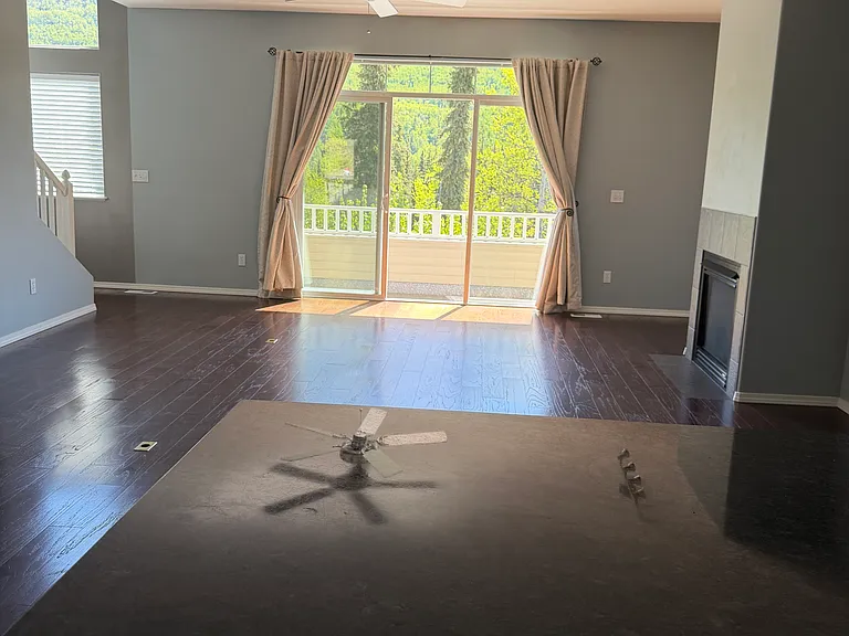 Main floor living room from kitchen