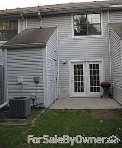 Private fenced backyard