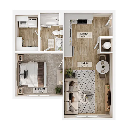 Floor plan 1BR Horizon Overlook