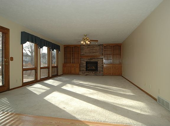 Family room with fireplace