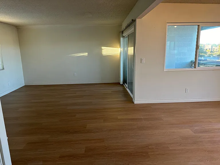 Humongous living and dining room with Luxury vinyl plank flooring throughout
