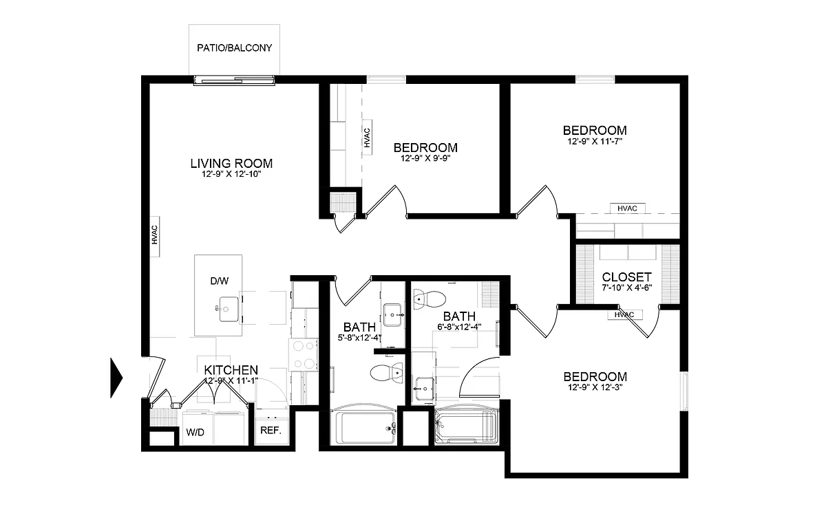 Floor plan Atlas - 3 Bedrooms 1105