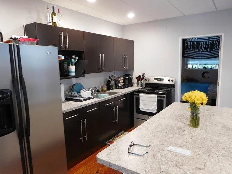 Kitchen with stainless appliances
