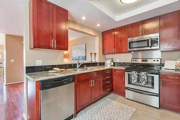 updated kitchen with granite countertop