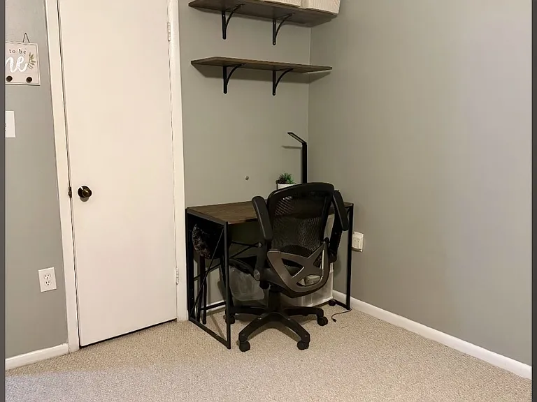 work/study corner shelves and storage