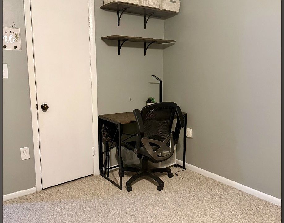 work/study corner shelves and storage