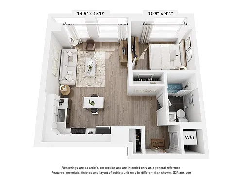 Floor plan 1 Bedroom 1 Bathroom | 583