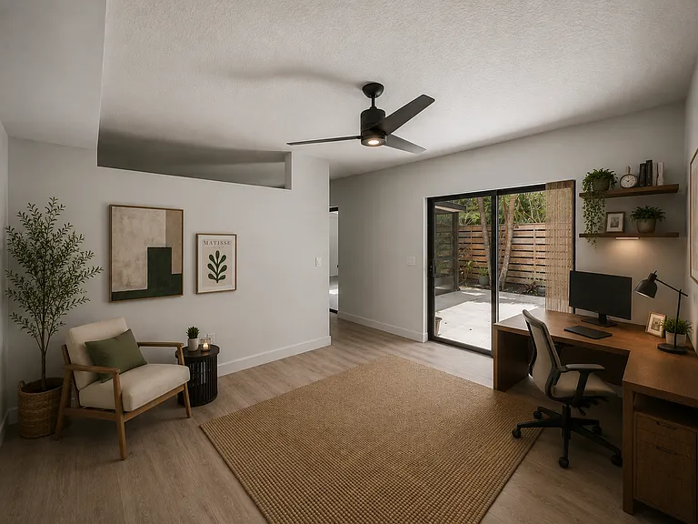Staged Den / Flex Space to help visualize. Unit is unfurnished