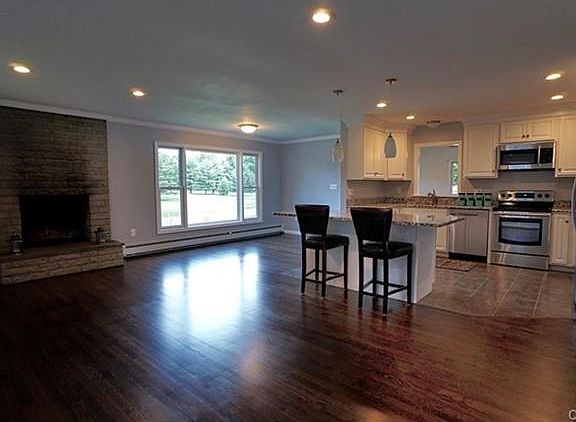 Open concept kitchen/living/dining room