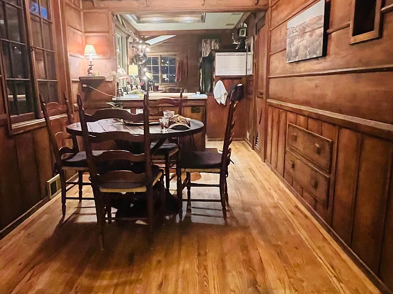 hand built chalet - dining area and kitchen