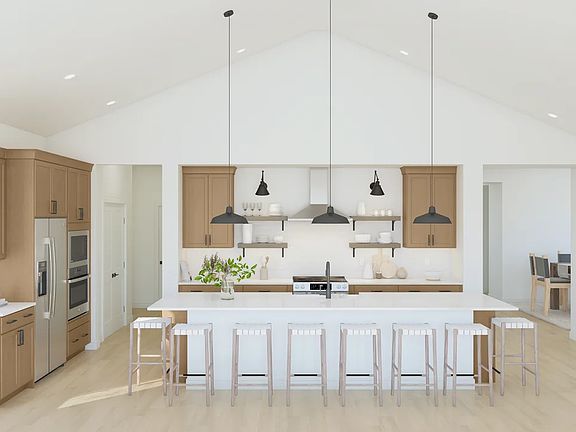 Kitchen with pendant lighting