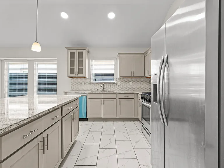 kitchen, with french door fridge freezer