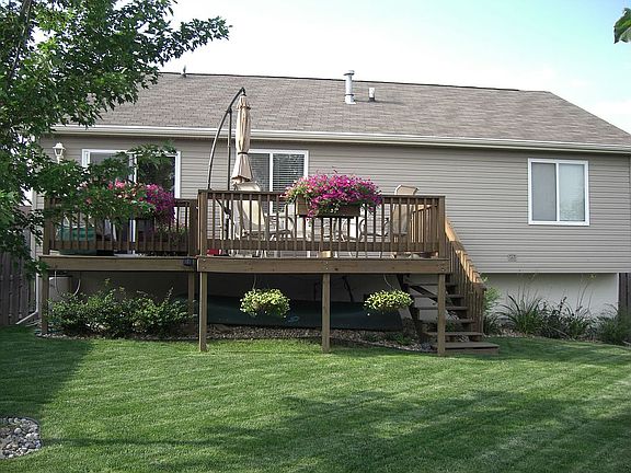 Large Deck with sprinklers in floor boxes