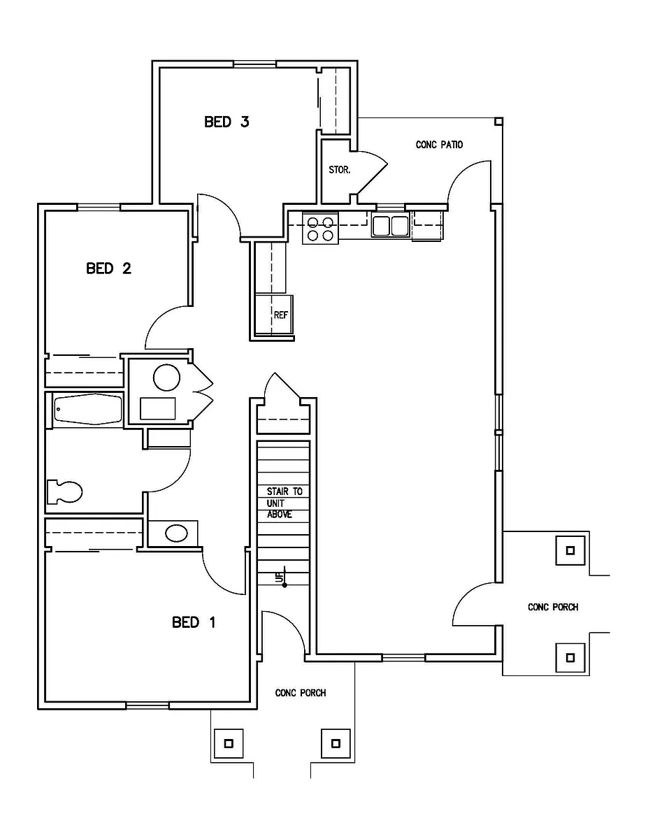 Floor plan 3-bedroom Unit