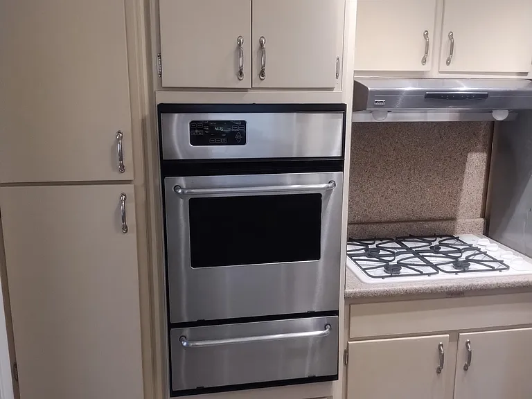 Gas Oven and Range. Left View of Kitchen from Dining Room