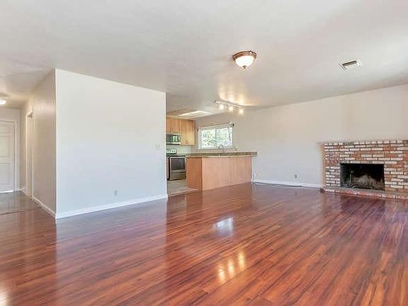 View from living room towards kitchen