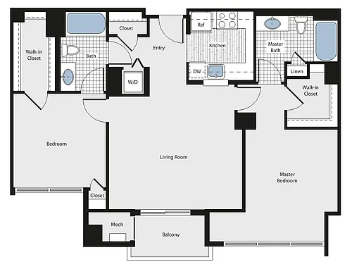 Floor plan 2 Bed/2 Bath - bcj3