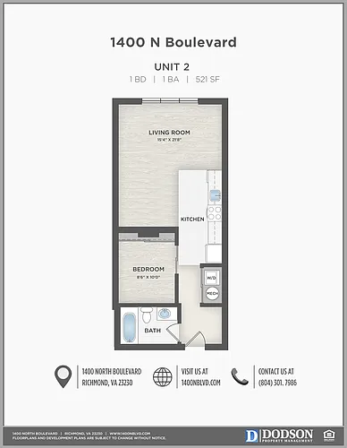 Floor plan 1 Bedr, 1 Bath
