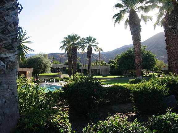 condo center with mountain backdrop