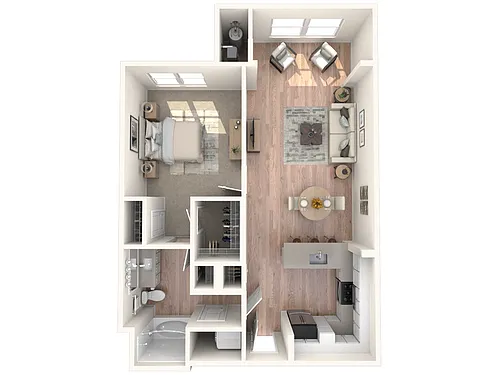 Floor plan A1 849 | 1 Bed | 1 Bath