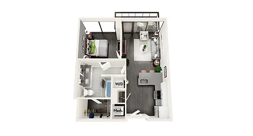 Floor plan AZB3a ACCESSIBLE 1 BEDROOM AND 1 BATH