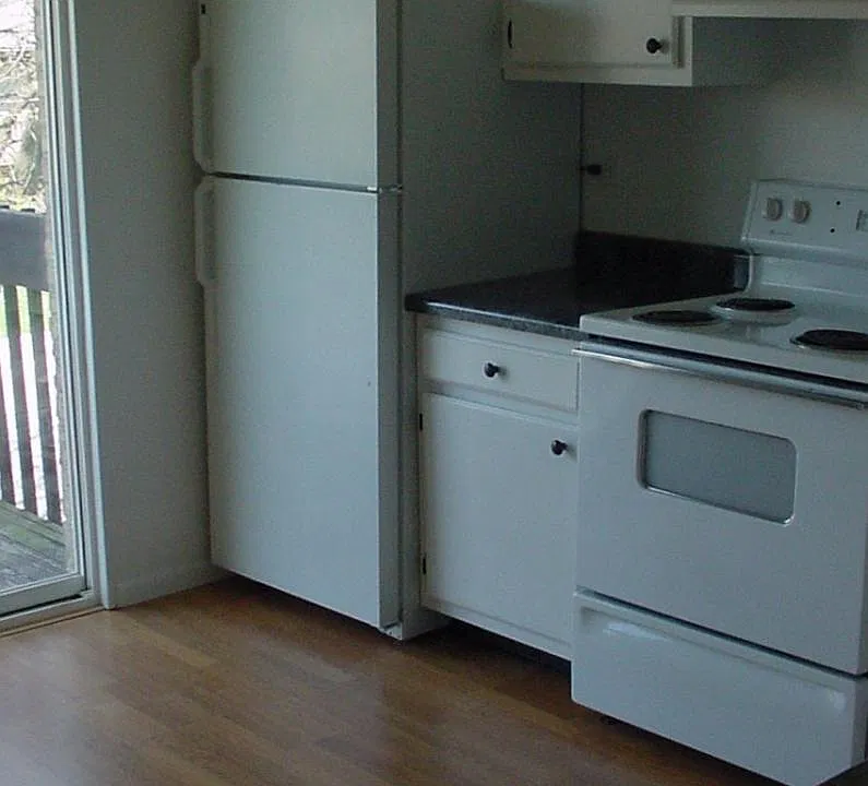 Kitchen. Electric oven, dishwasher, patio.