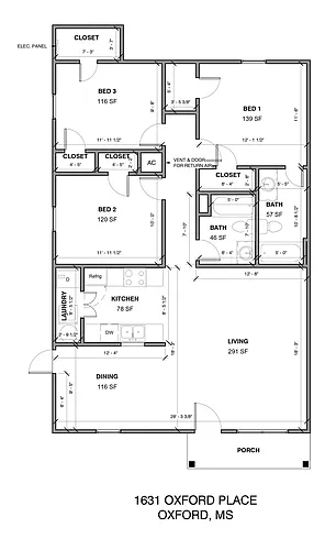 Floor plan 1631 Oxford Place