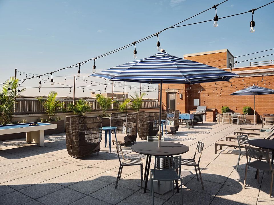 Take in the view from the rooftop terrace at The Metropolitan at 40 Park apartments near New York City.