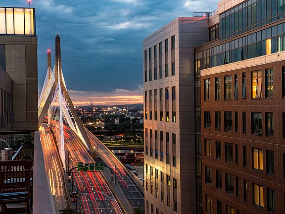Breathtaking views of the Zakim Bridge from select apartments