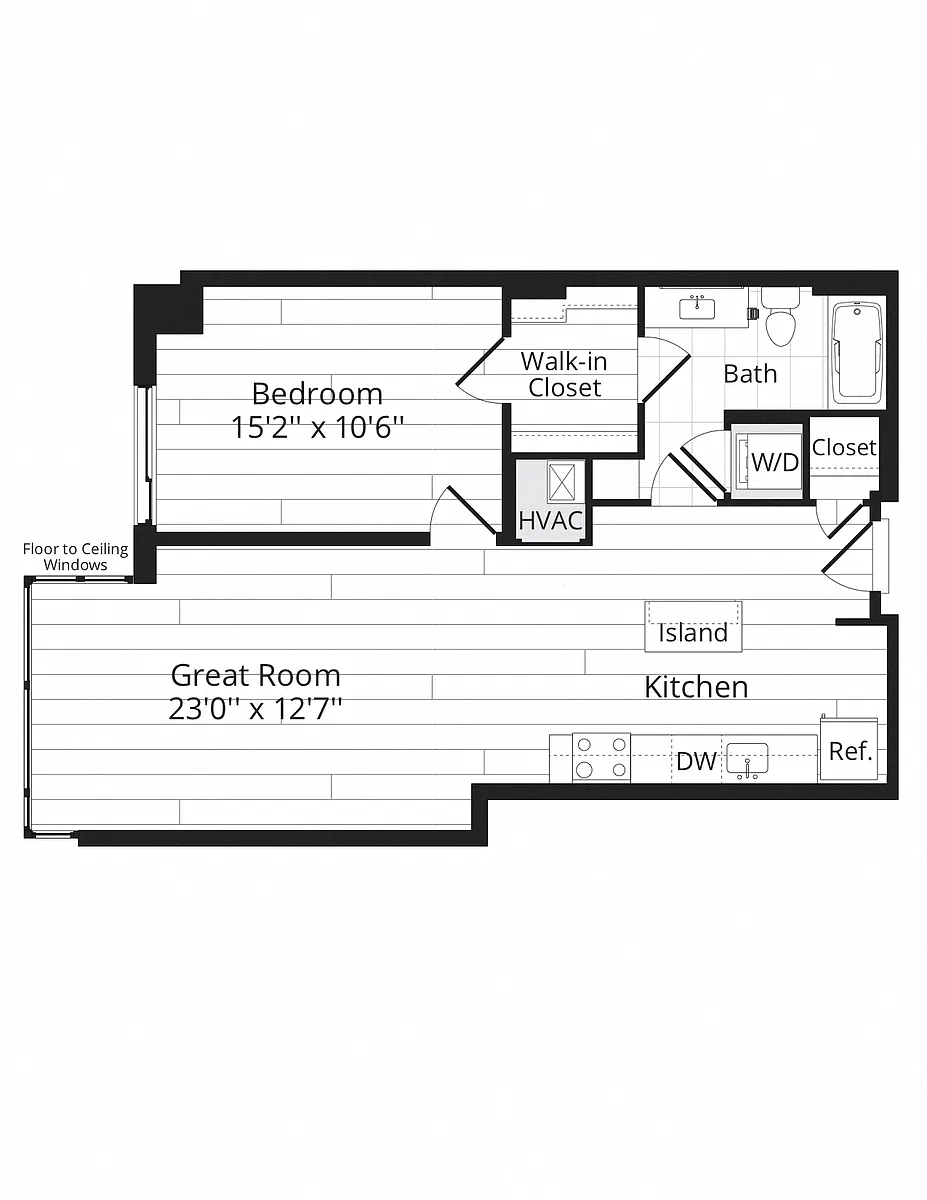 Floor plan 1 BR 1N