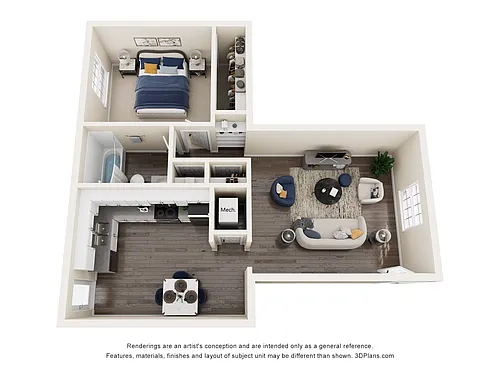 Floor plan 1x1R