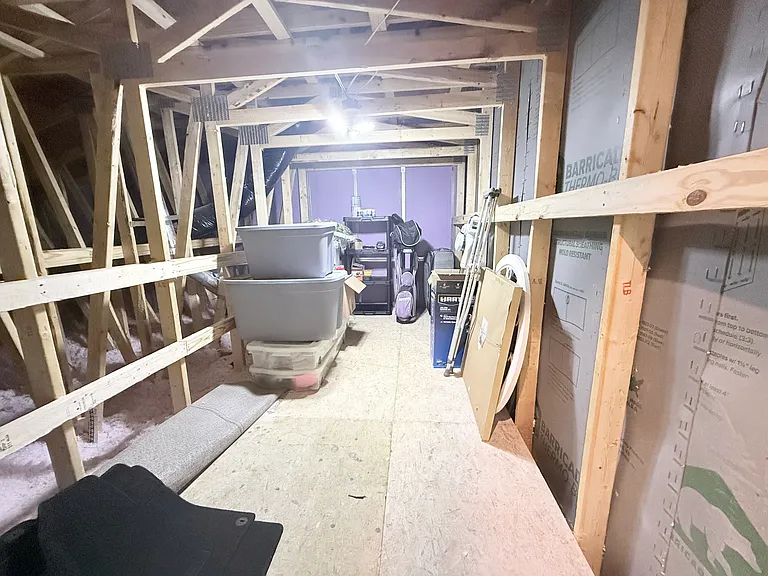 Storage area in attic
