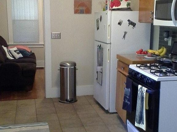 kitchen/view into living room