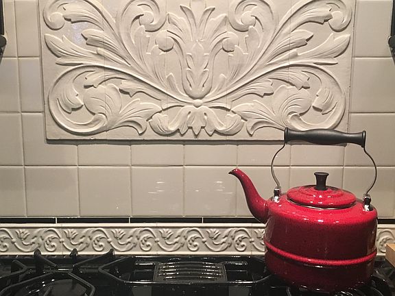 Custom ceramic backsplash