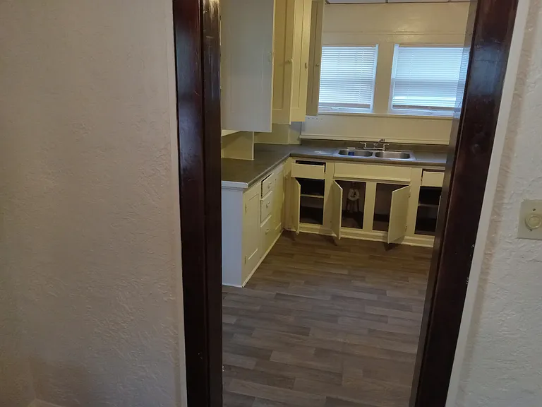 Enter kitchen from living room