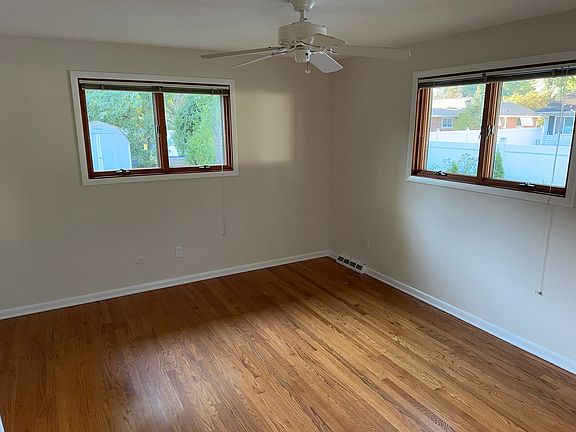 One of two bedrooms. Both have closets.