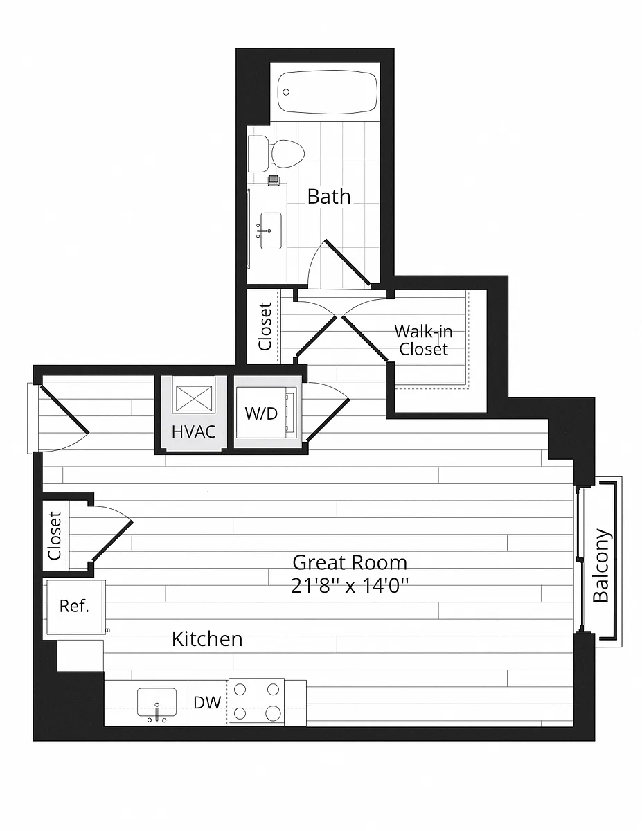 Floor plan Studio 0B