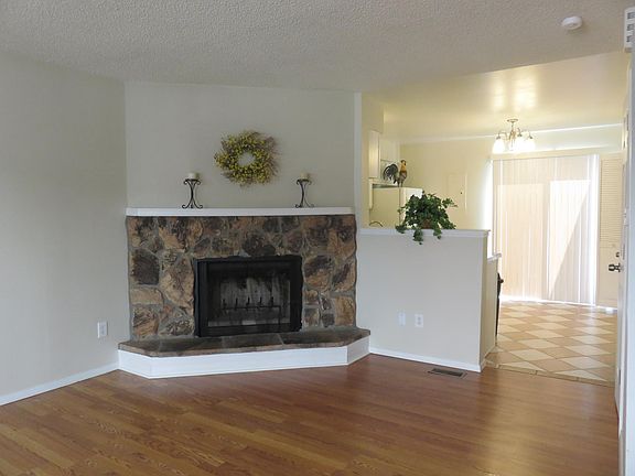 living room with fire place
