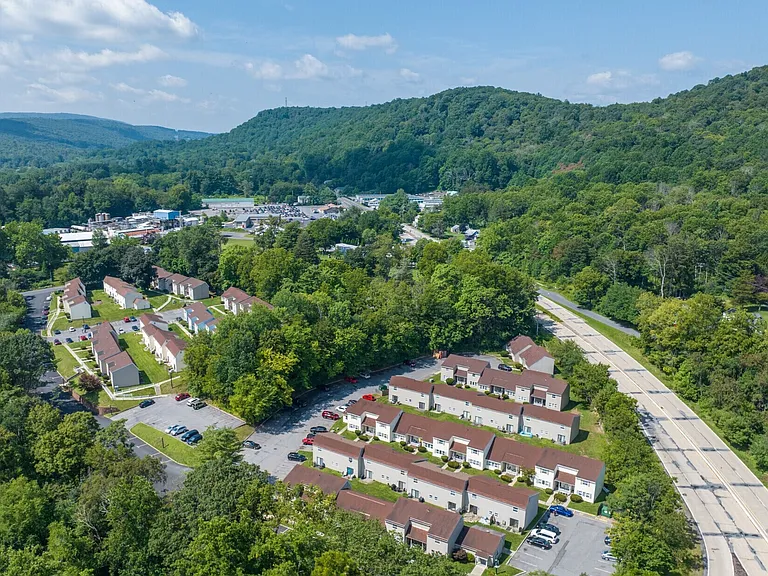 Arial View of Water Gap Village Apartments in scenic Delaware Water Gap. Fresh Air!
