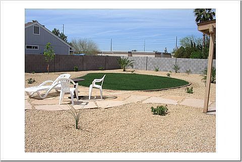 Big backyard with landscaping south view