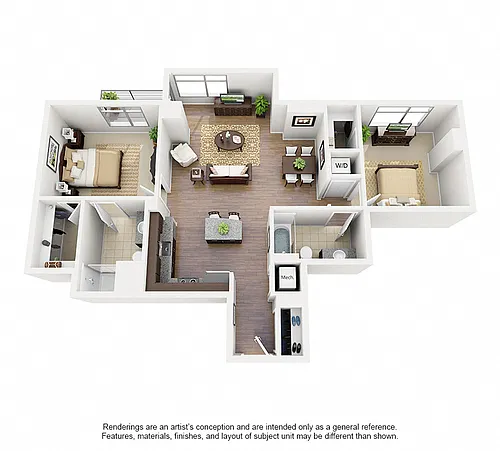 Floor plan 2 Bed/2 Bath-C08