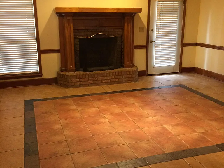 Living room with fireplace