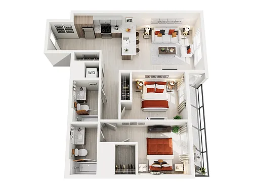 Floor plan 2X2 K