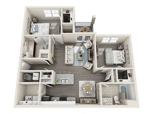 Floor plan 2 Bed 2 Bath