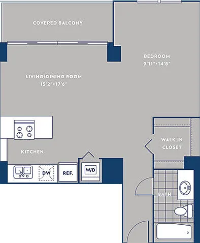 Studio / 11 floor plan One Superior Place