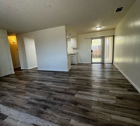 Living room into the dining area