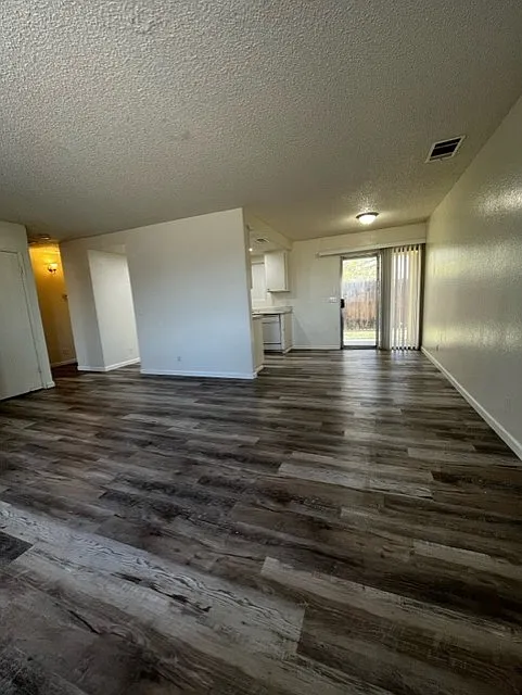 Living room into the dining area