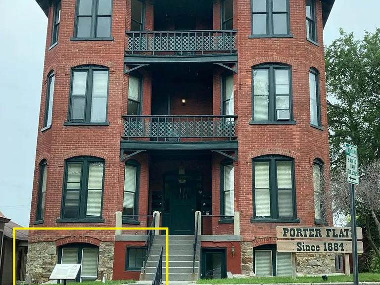 Exterior showing apartment location in building.
