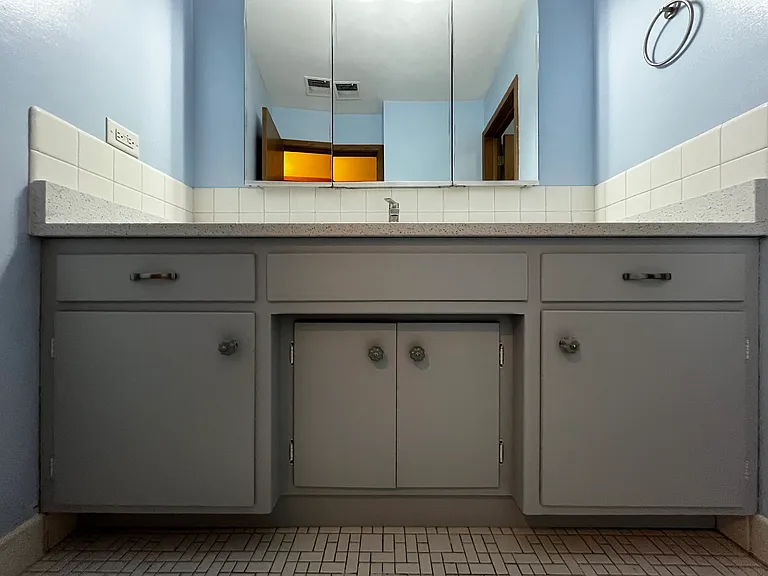 Storage behind mirrors, storage in all cabinets and drawers